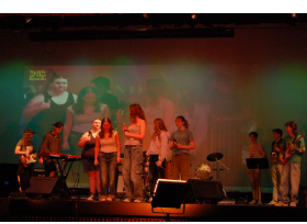 Assembly Band preparing for their winning performance.